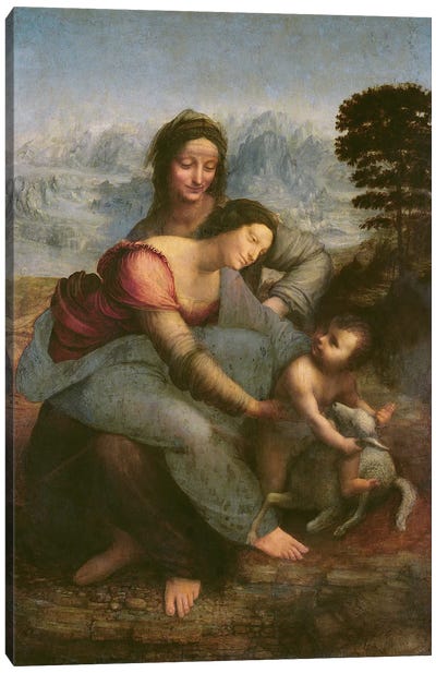 Virgin and Child with St. Anne, c.1510  Canvas Art Print - Saint Art
