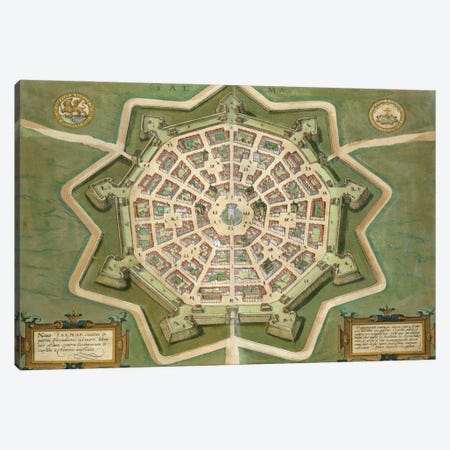 Map of Palma, from 'Civitates Orbis Terrarum' by Georg Braun  Canvas Print #BMN1662} by Joris Hoefnagel Canvas Art
