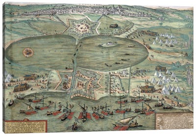 Map of Tunis, from 'Civitates Orbis Terrarum' by Georg Braun  Canvas Art Print