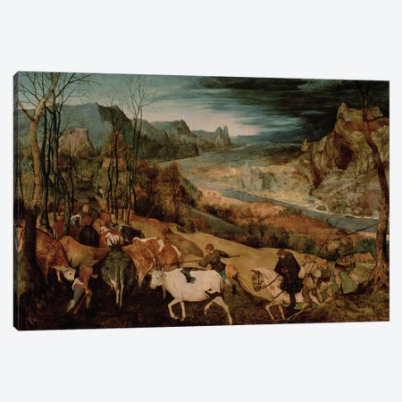 The Return of the Herd (Autumn) Canvas Print #BMN167} by Pieter Brueghel the Elder Canvas Wall Art