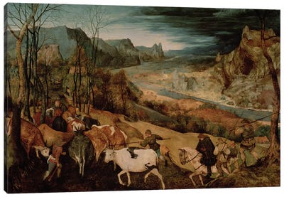 The Return of the Herd (Autumn) Canvas Art Print - Pieter Brueghel