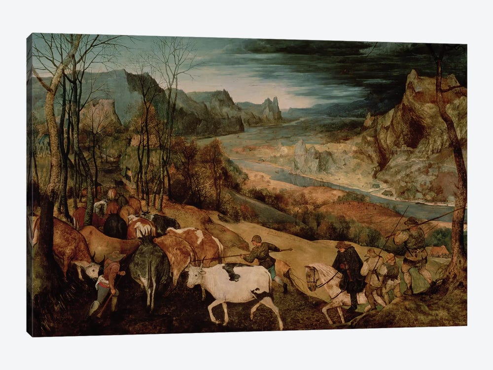 The Return of the Herd (Autumn) by Pieter Brueghel the Elder 1-piece Canvas Print