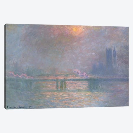 The Thames with Charing Cross bridge, 1903  Canvas Print #BMN1680} by Claude Monet Canvas Wall Art