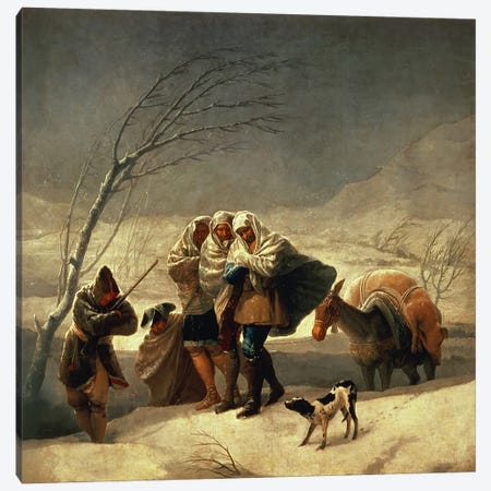 The Snowstorm, 1786-87  Canvas Print #BMN168} by Francisco Goya Art Print