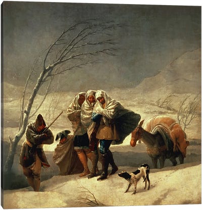 The Snowstorm, 1786-87  Canvas Art Print - Francisco Goya