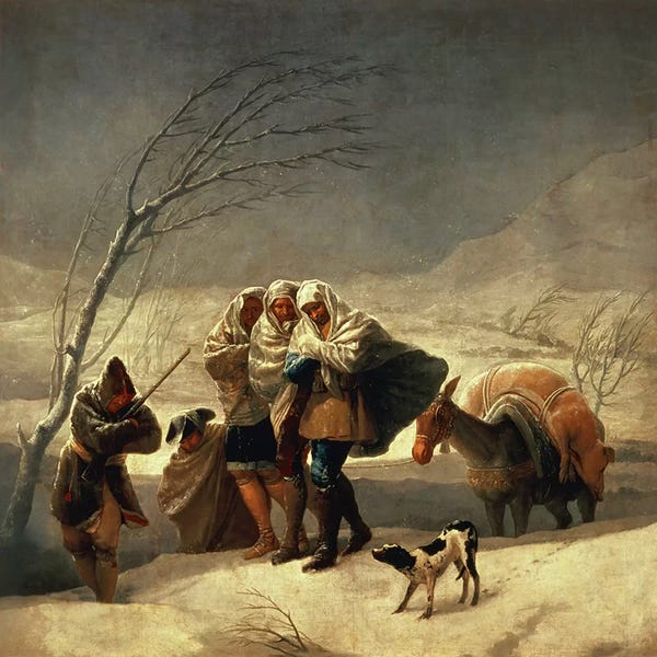Romanticism: The Snowstorm, 1786-87  by Francisco Goya