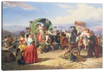 Peasants of the Campagna, 1860  Canvas Art Print