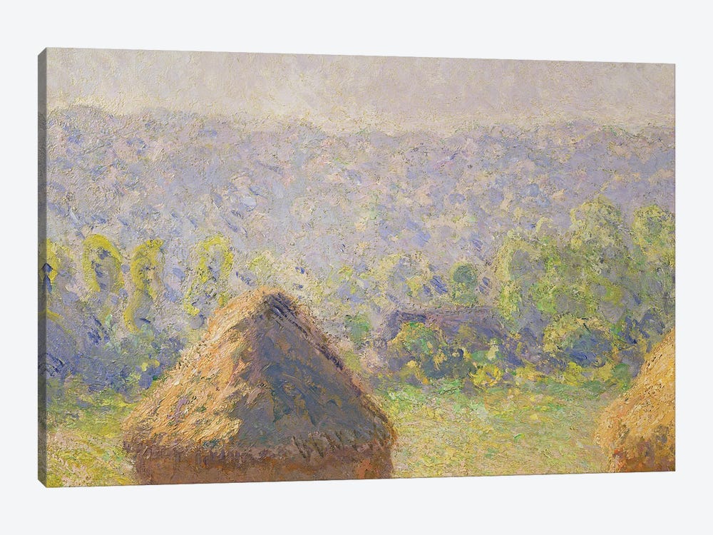 The Haystacks or, The End of the Summer, at Giverny, 1891   1-piece Canvas Wall Art