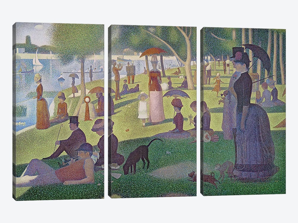 Sunday Afternoon on the Island of La Grande Jatte, 1884-86  by Georges Seurat 3-piece Art Print
