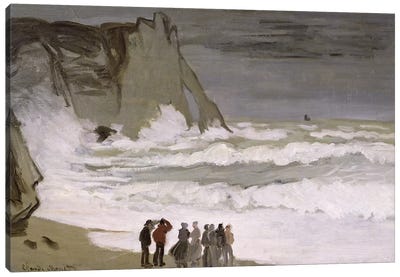 Rough Sea at Etretat, 1868-69  Canvas Art Print - Claude Monet