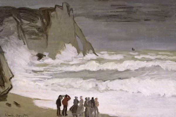 Claude Monet: Rough Sea at Etretat, 1868-69  by Claude Monet