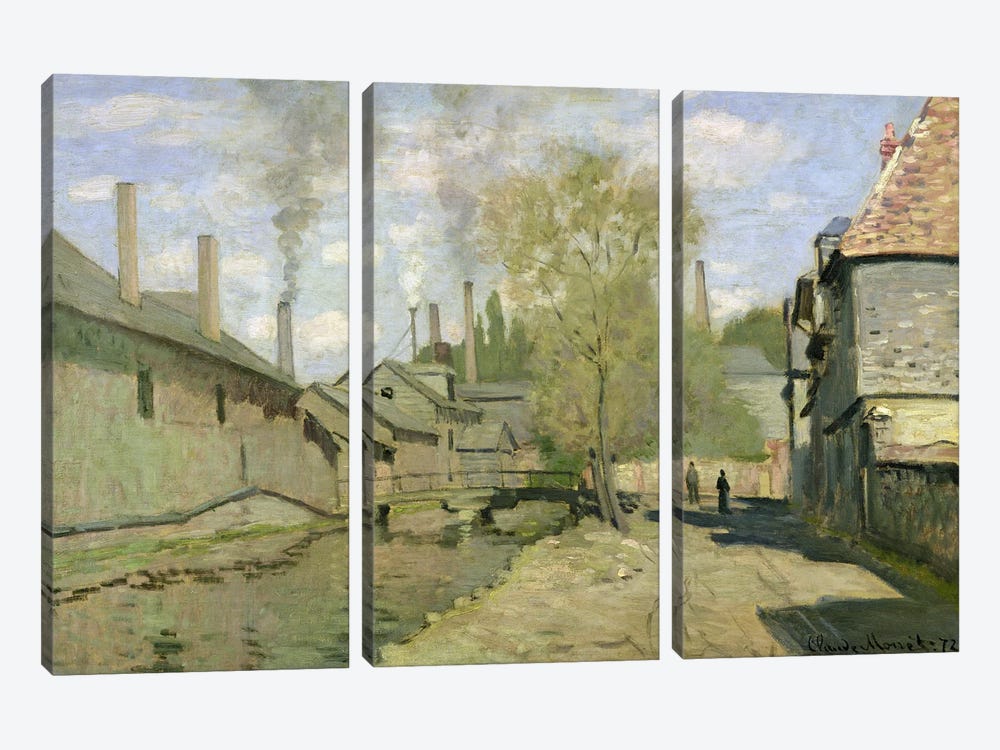 The Stream of Robec at Rouen, 1872  by Claude Monet 3-piece Canvas Art