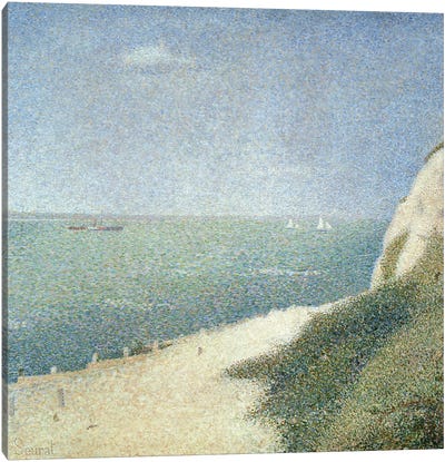 Beach at Bas Butin, Honfleur, 1886 Canvas Art Print - Post-Impressionism Art