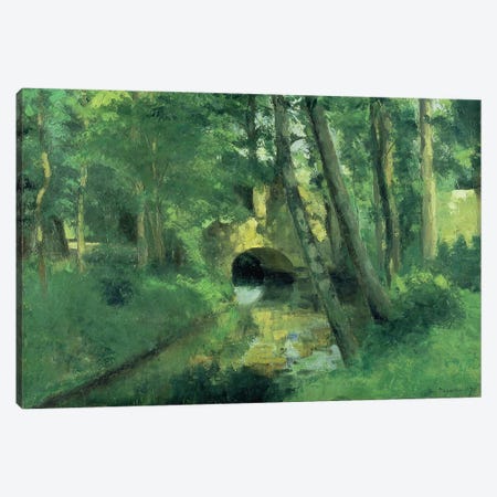 The Little Bridge, Pontoise, 1875 Canvas Print #BMN173} by Camille Pissarro Canvas Art
