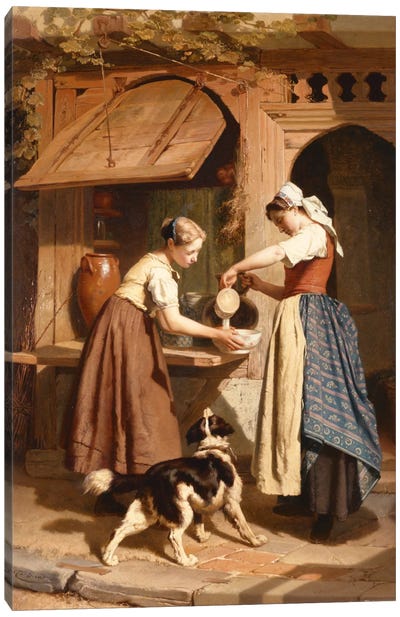 At the Dairy, 1866  Canvas Art Print