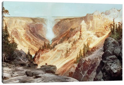 The Grand Canyon of the Yellowstone, 1872  Canvas Art Print - Waterfall Art