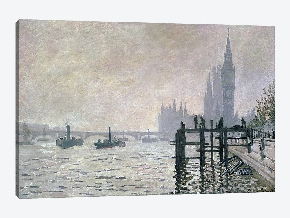 The Thames below Westminster, 1871  by Claude Monet 1-piece Canvas Wall Art
