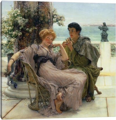 Courtship  Canvas Art Print - Sir Lawrence Alma-Tadema
