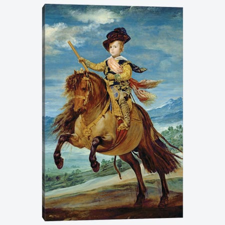 Prince Balthasar Carlos on horseback, c.1635-36  Canvas Print #BMN176} by Diego Rodriguez de Silva y Velazquez Art Print
