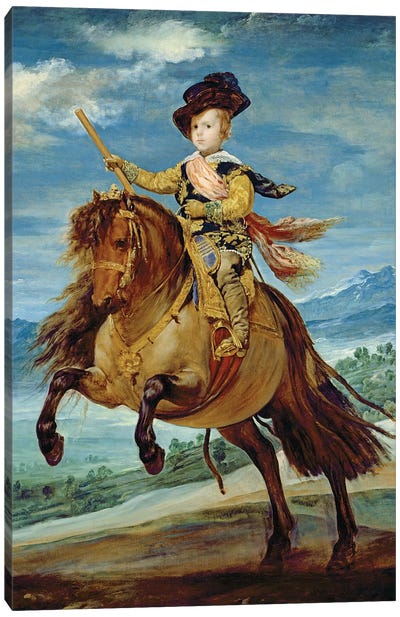 Prince Balthasar Carlos on horseback, c.1635-36  Canvas Art Print
