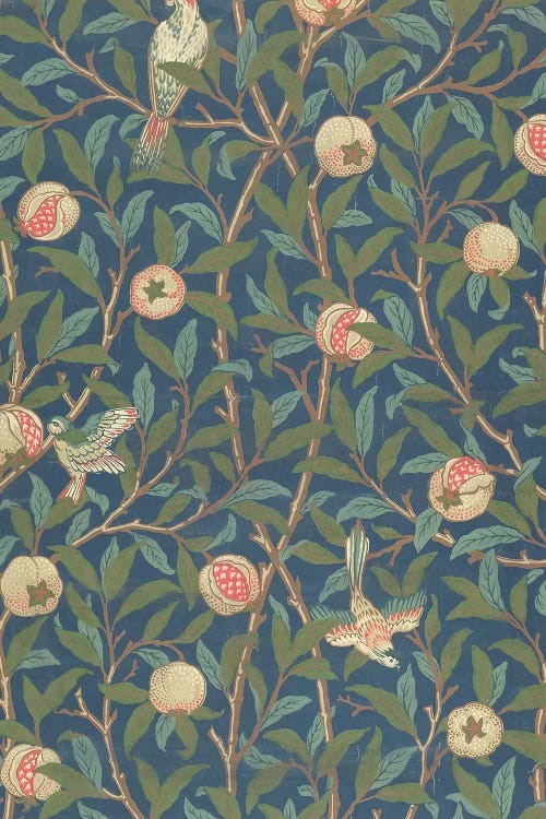 'Bird and Pomegranate' Wallpaper Design, printed by John Henry Dearle  by William Morris wall art