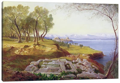 Corfu from Ascension, c.1856-64  Canvas Art Print
