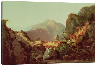 Scene from 'The Last of the Mohicans', by James Fenimore Cooper  Canvas Art Print - Thomas Cole