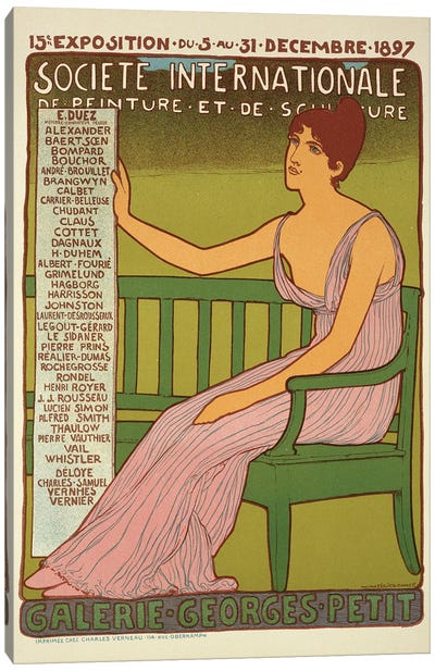 Reproduction of a poster advertising the 'Georges Petit Gallery', Paris, 1897  Canvas Art Print
