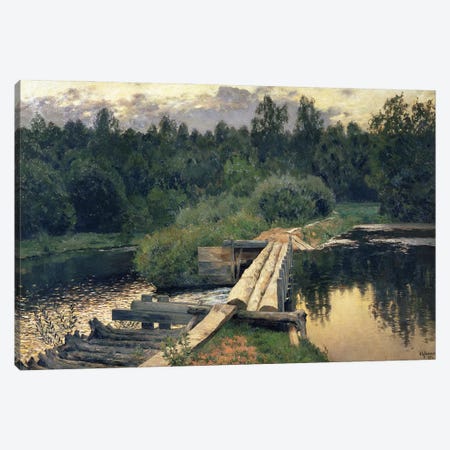 At the Shallow, 1892  Canvas Print #BMN1786} by Isaak Ilyich Levitan Canvas Artwork