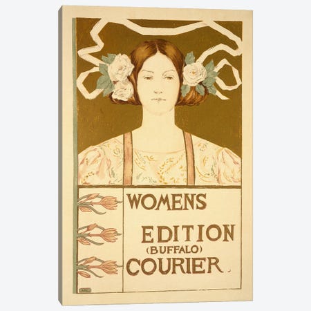 Reproduction of a poster advertising the 'Women's edition Buffalo Courier'  Canvas Print #BMN1790} by American School Canvas Art