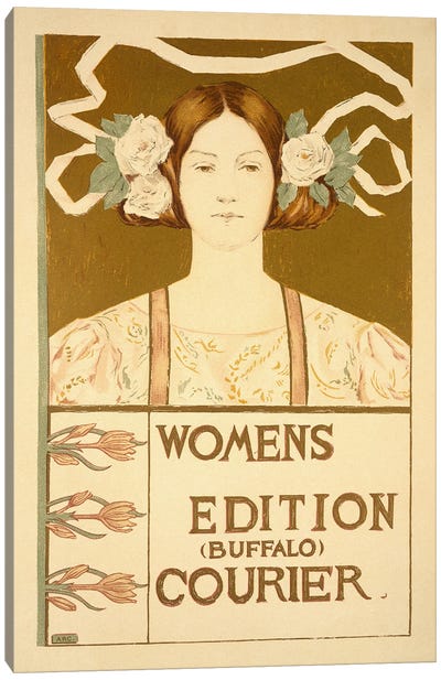 Reproduction of a poster advertising the 'Women's edition Buffalo Courier'  Canvas Art Print