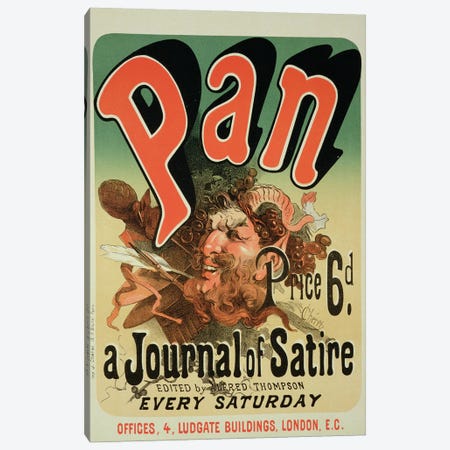 Pan (A Journal Of Satire) By Alfred Thompson Advertisement Canvas Print #BMN1792} by Jules Cheret Canvas Wall Art