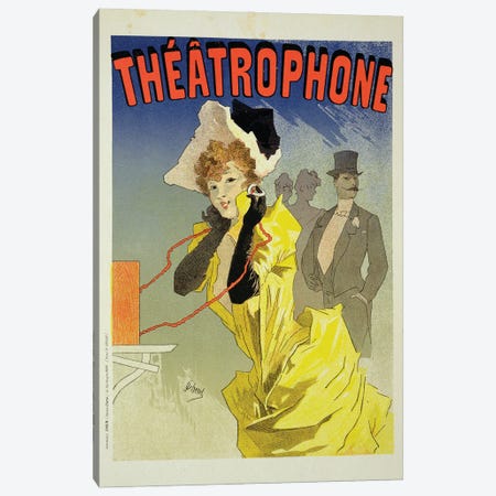 Theatrophone Advertisement, 1890  Canvas Print #BMN1795} by Jules Cheret Canvas Print