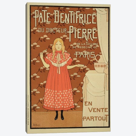 Paté Dentifrice du Docteur Pierre (Dr. Pierre's Toothpaste) Vintage Advertisement Canvas Print #BMN1797} by Louis Maurice Boutet de Monvel Canvas Art Print