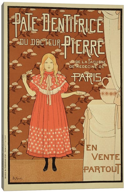Paté Dentifrice du Docteur Pierre (Dr. Pierre's Toothpaste) Vintage Advertisement Canvas Art Print