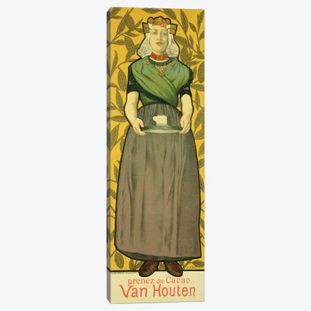 Reproduction of a poster advertising 'Van Houten Cocoa', 1893  Canvas Print #BMN1799} by Adolphe Leon Willette Canvas Wall Art