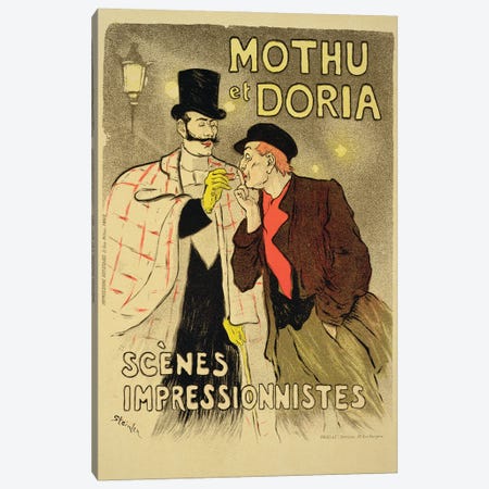 Reproduction of a poster advertising 'Mothu and Doria'in impressionist scenes, 1893  Canvas Print #BMN1800} by Theophile Alexandre Steinlen Canvas Artwork