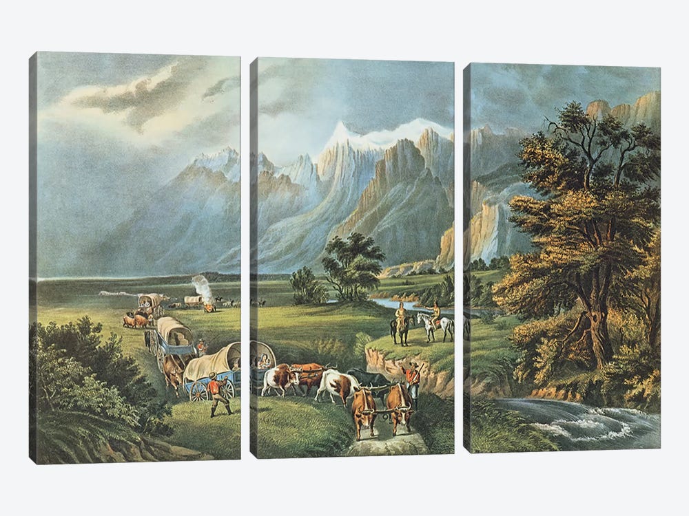 The Rocky Mountains: Emigrants Crossing the Plains, 1866  3-piece Canvas Print
