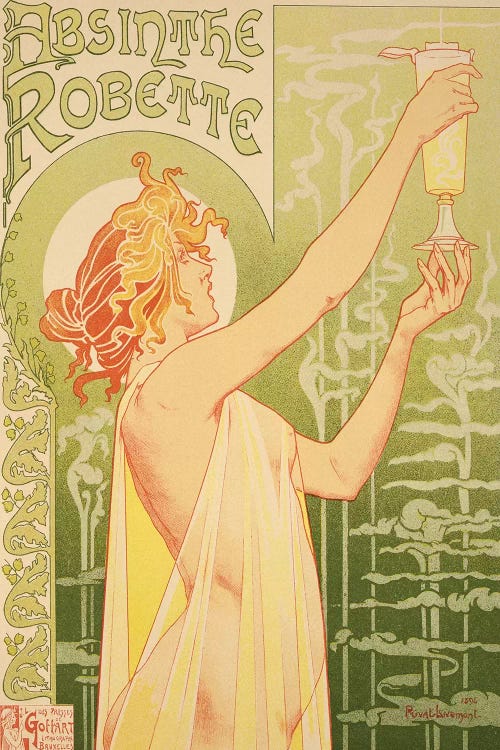 Reproduction of a poster advertising 'Robette Absinthe', 1896 