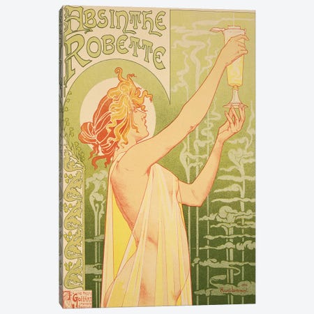 Reproduction of a poster advertising 'Robette Absinthe', 1896  Canvas Print #BMN1861} by Henri Privat-Livemont Canvas Wall Art