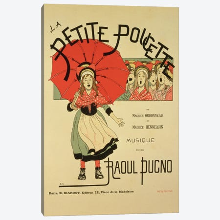 La Petite Poucette Vintage Operetta Advertisement Canvas Print #BMN1862} by Louis Maurice Boutet de Monvel Canvas Artwork
