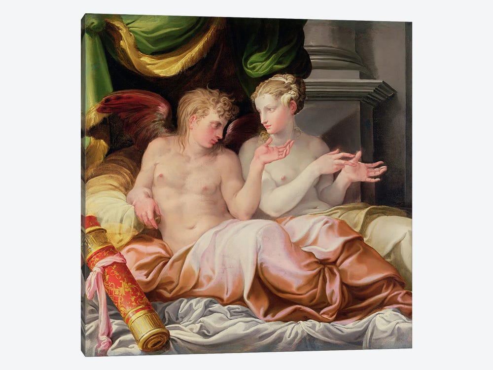 Eros and Psyche, 16th century  by Niccolò dell'Abbate 1-piece Canvas Art Print