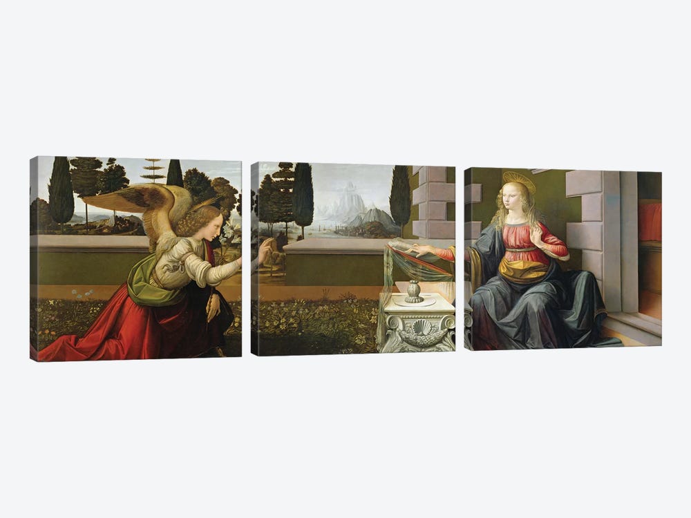Annunciation, 1472-75   by Leonardo da Vinci 3-piece Canvas Artwork