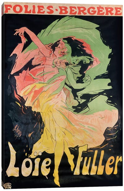 Folies Bergere: Loie Fuller, France, 1897 Canvas Art Print - Jules Cheret
