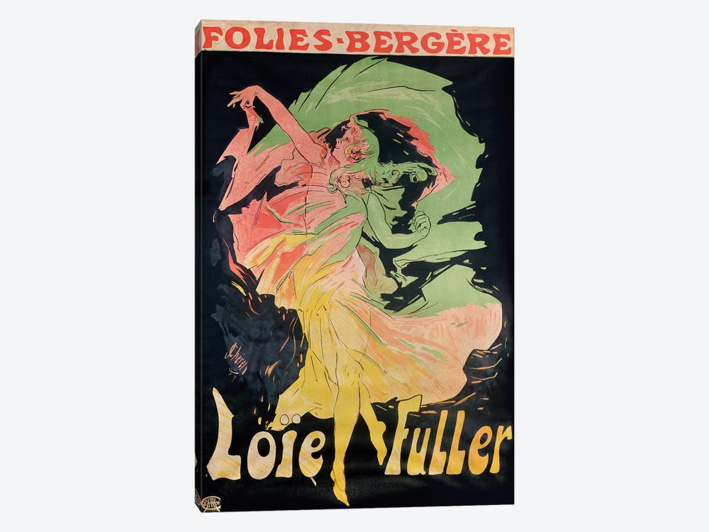 Folies Bergere: Loie Fuller, France, 1897 by Jules Cheret 1-piece Canvas Wall Art