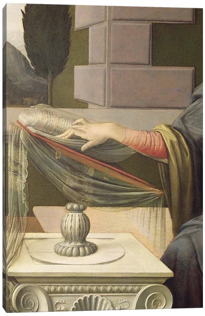 Detail of the Virgin Mary, from the Annunciation, 1472-75   Canvas Art Print - Renaissance Art