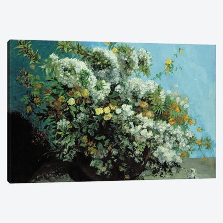 Flowering Branches and Flowers, 1855  Canvas Print #BMN1873} by Gustave Courbet Art Print