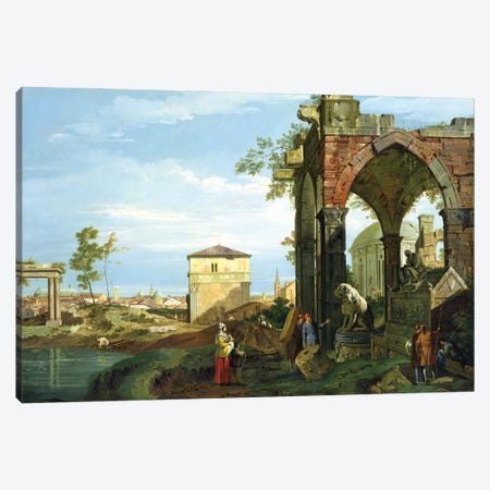 Capriccio with Motifs from Padua, c.1756   Canvas Print #BMN1875} by Canaletto Canvas Art