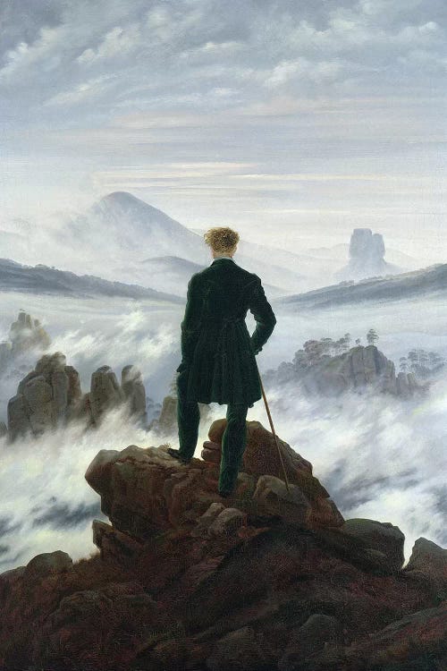 The Wanderer above the Sea of Fog, 1818  by Caspar David Friedrich wall art