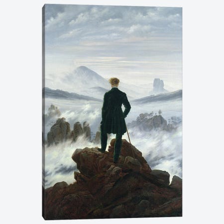 The Wanderer above the Sea of Fog, 1818  Canvas Print #BMN1877} by Caspar David Friedrich Canvas Wall Art
